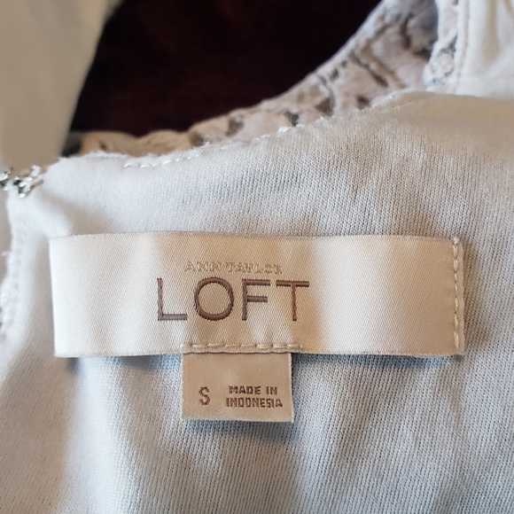 LOFT Light Grey Sleeveless Peplum Top - Picture 6 of 10